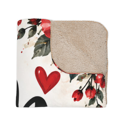Mom Heartbeat of Our Family Sherpa Blanket | 60" × 50" Gift for Mom