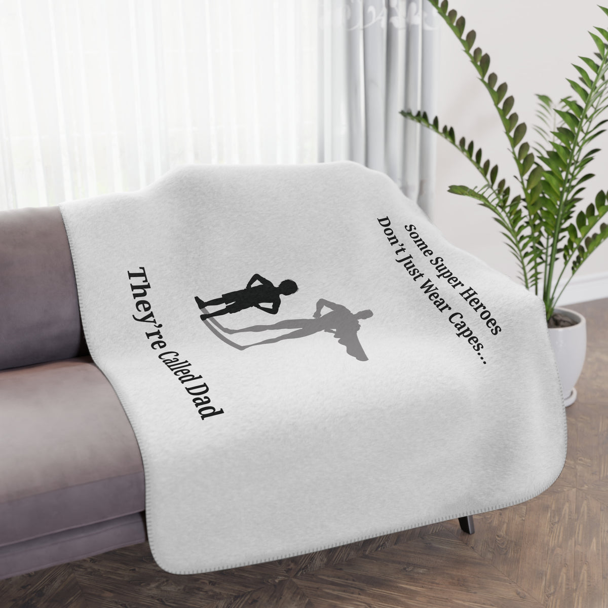 Dad Superhero Sherpa Blanket  Gift for Dad