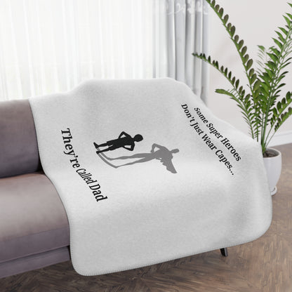 Dad Superhero Sherpa Blanket  Gift for Dad