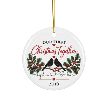 Personalized Couple Christmas Ornament – Our First Christmas Together – Custom Names & Year