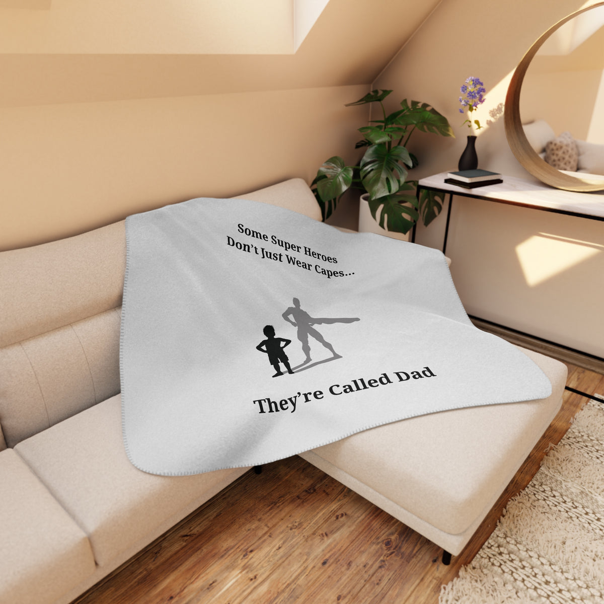 Dad Superhero Sherpa Blanket  Gift for Dad