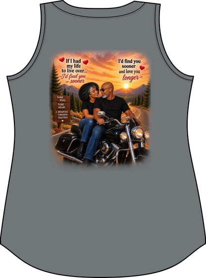 Biker Couple Women’s Tank Top – Romantic Motorcycle Love Graphic