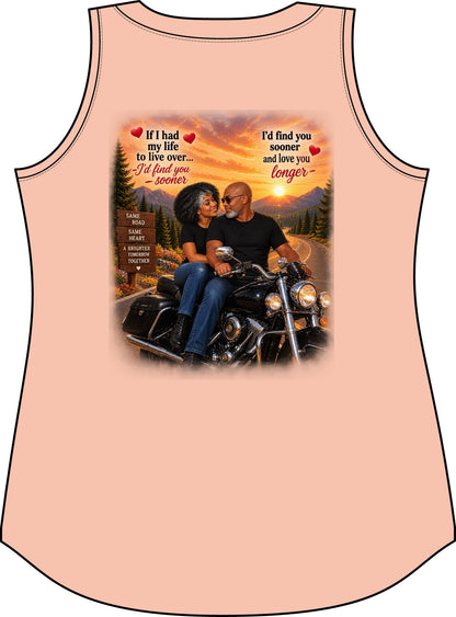 Biker Couple Women’s Tank Top – Romantic Motorcycle Love Graphic