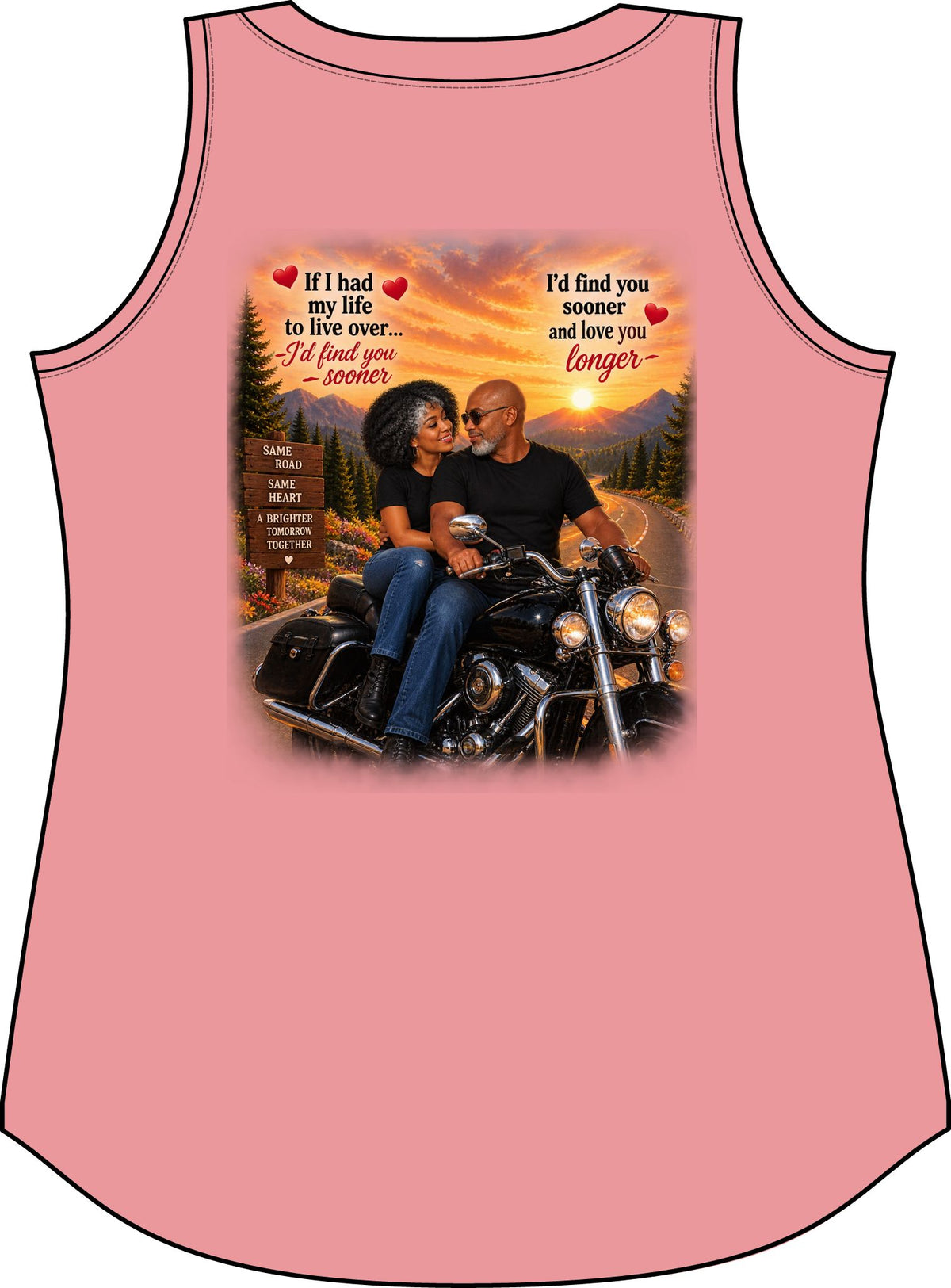 Biker Couple Women’s Tank Top – Romantic Motorcycle Love Graphic