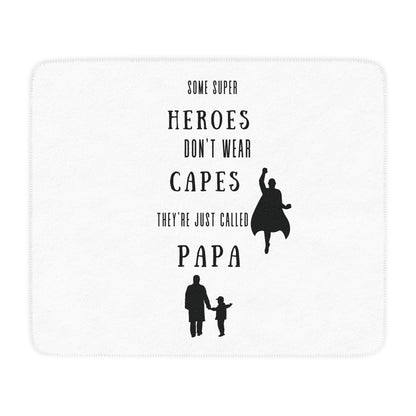 Papa Superhero Sherpa Blanket  Gift for Papa