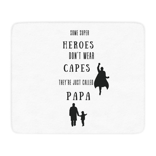 Papa Superhero Sherpa Blanket  Gift for Papa