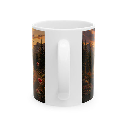 Personalized Biker Couple Mug – Custom Names Romantic Gift (11oz / 15oz)