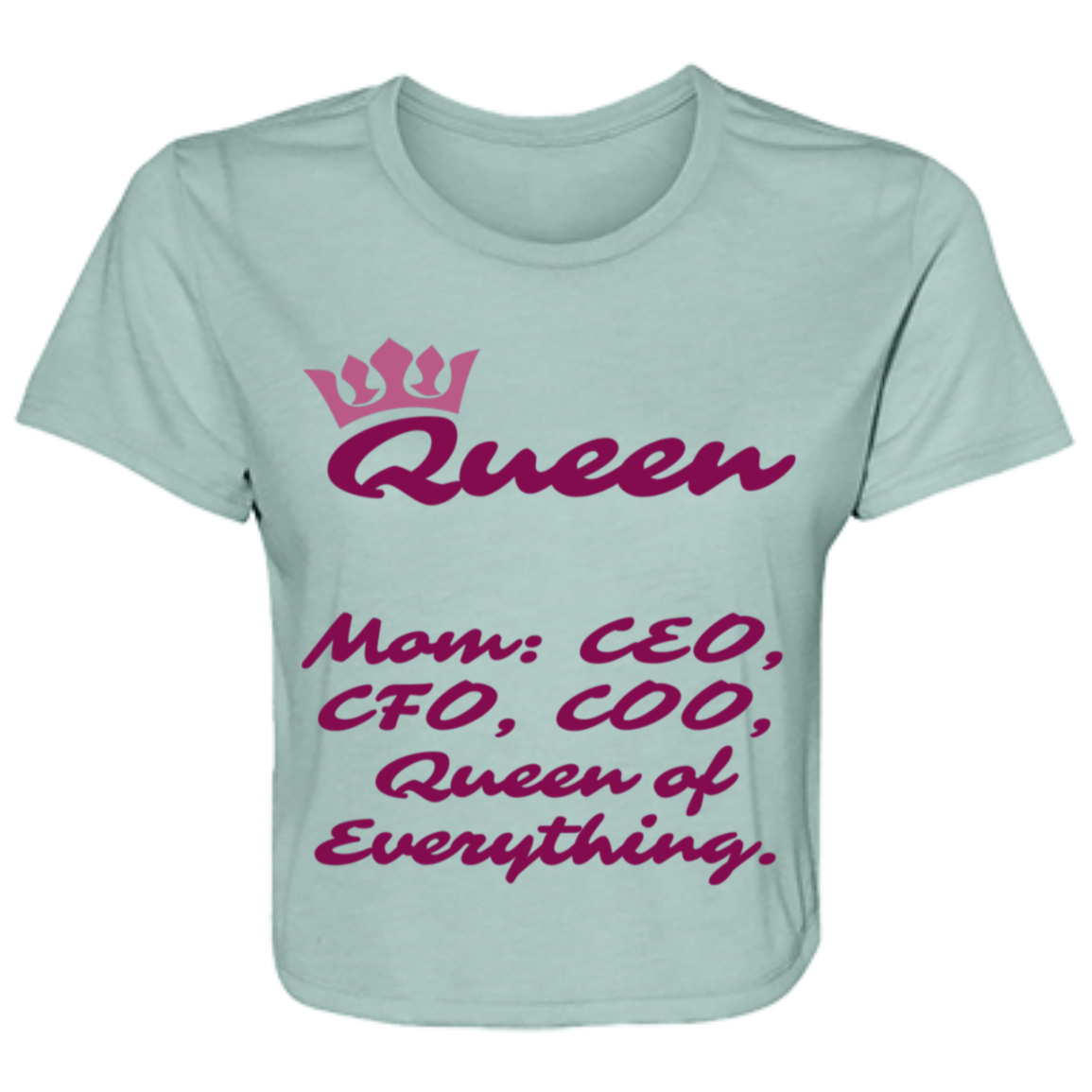 Ladies' Flowy Cropped Tee Shirt - Queen of Everything