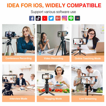 Wireless Lavalier Microphone 4 in 1 Intelligent Noise-Reducing Mic for iPhone Android SLR Camera Loudspeaker Radio