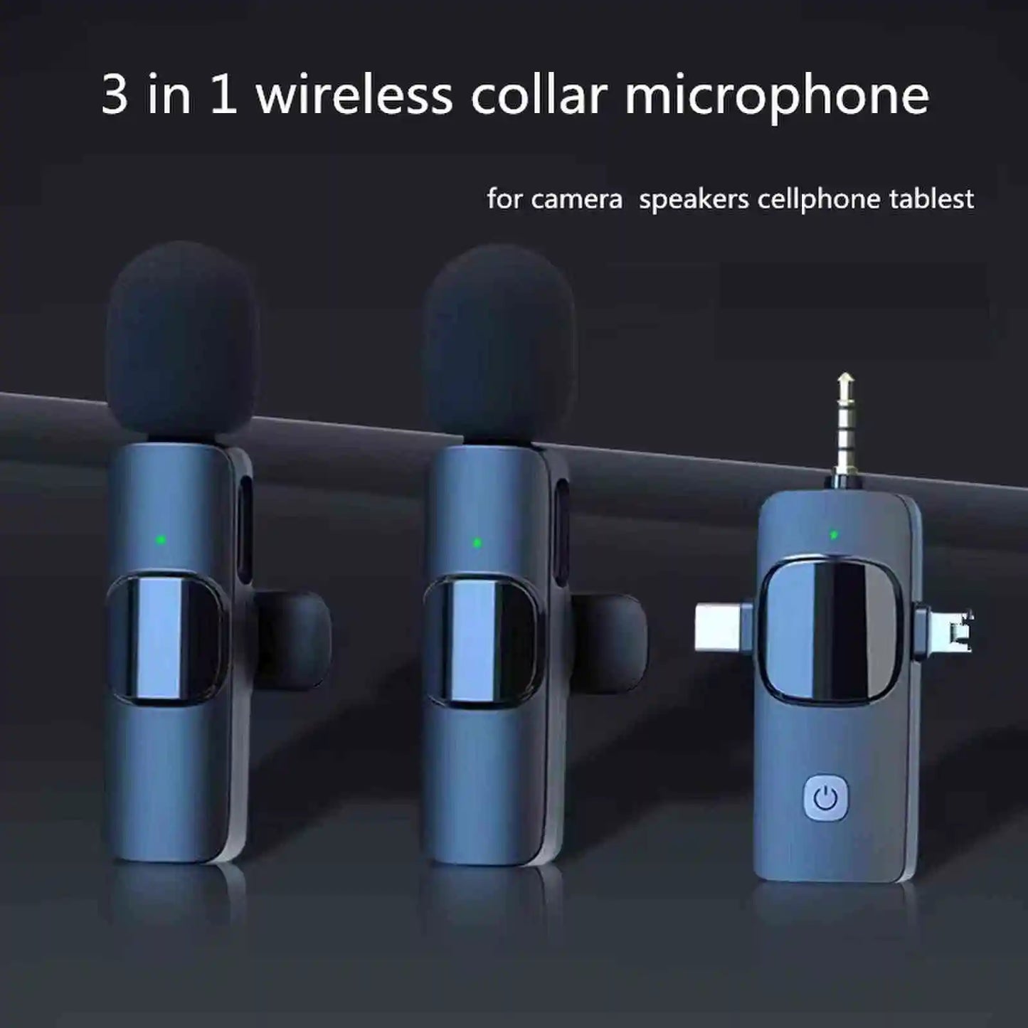 Wireless Lavalier Microphone 4 in 1 Intelligent Noise-Reducing Mic for iPhone Android SLR Camera Loudspeaker Radio