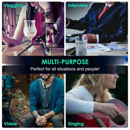 Wireless Lavalier Microphone 4 in 1 Intelligent Noise-Reducing Mic for iPhone Android SLR Camera Loudspeaker Radio