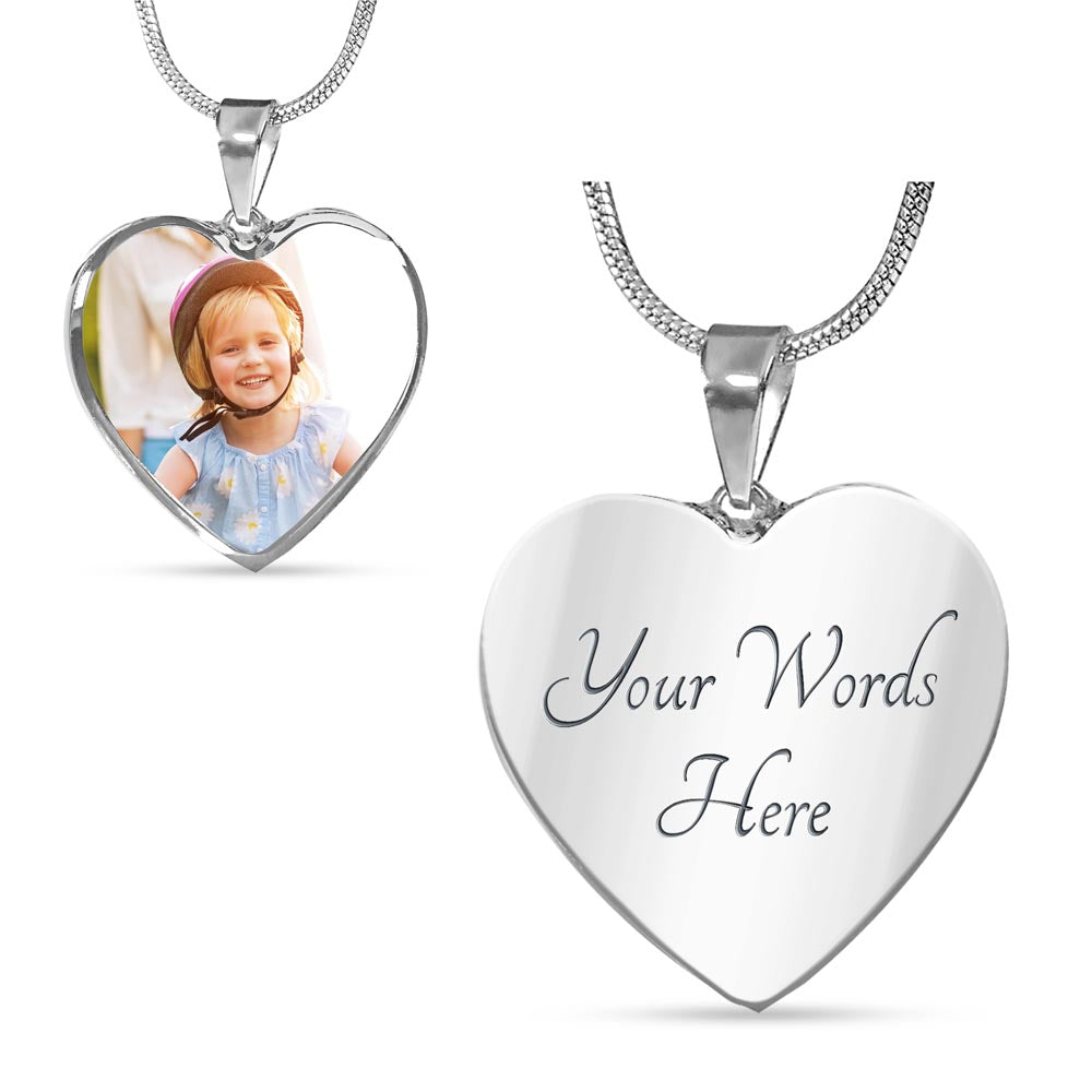 Heart Pendant Necklace in Shimmering Silver Design